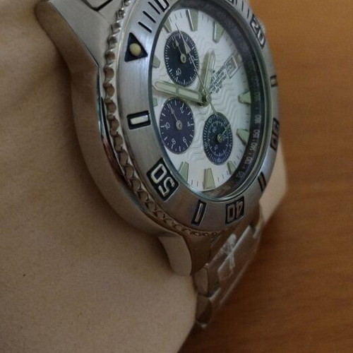 Jacques Lemans Liverpool Chronograph men's watch, white and blue