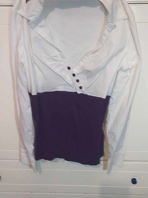 White shirt with purple basque new, size L