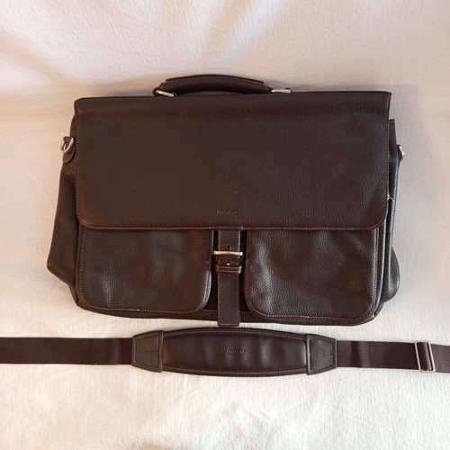 Filofax leather bag like new, dark brown, laptop up to 15.4 inches