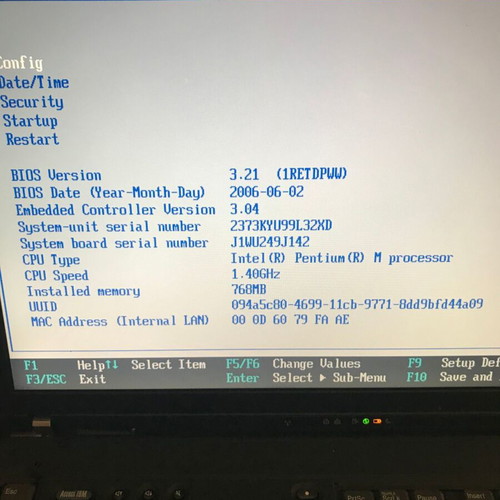 IBM ThinkPad T41 vintage laptop 1.40GHz 760MB RAM 80GB HDD Windows XP SP3