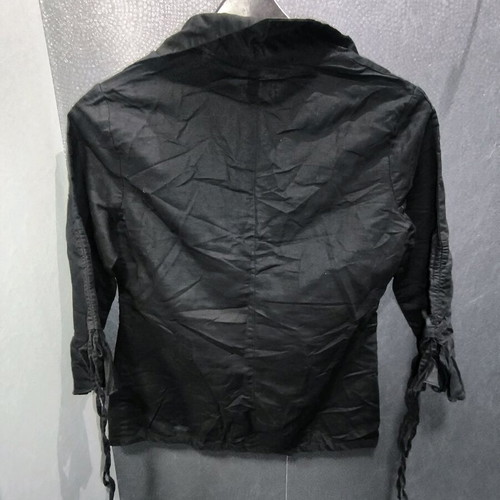 Black linen shirt with chest gathers like new