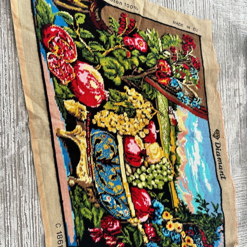 Diamant embroidery used 60x80 with pomegranates and landscape