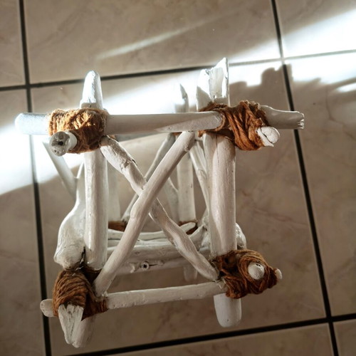 Handmade driftwood lantern cube 20cm new