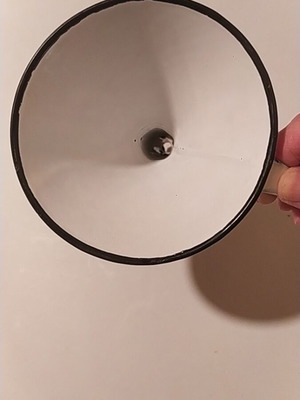 Enamel funnel 12 cm used, vintage 60s-70s
