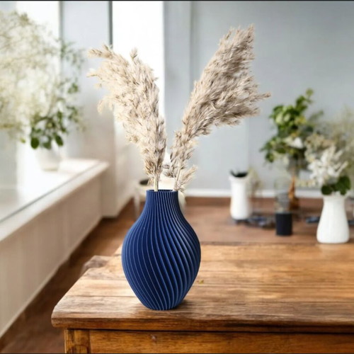 Decorative vase with spiral design new, 3D printed