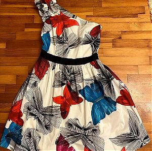 Miss Sixty φόρεμα με έναν ώμο και πεταλούδες Medium