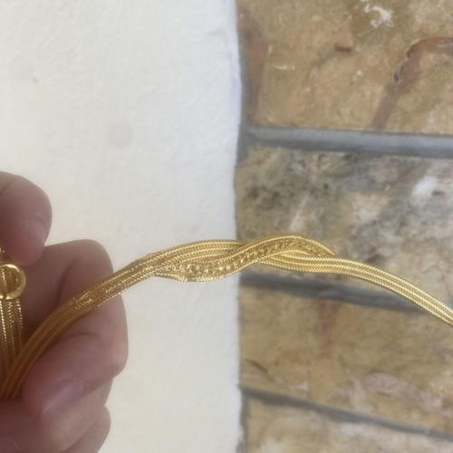 Gold women's necklace, new, gold-plated with details