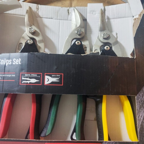 Parkside tin snips set used with rust spots