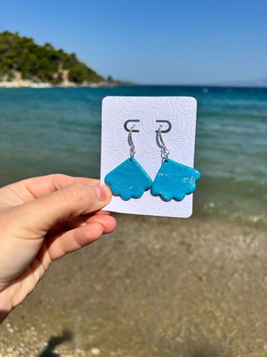 Handmade earrings new from polymer clay and steel