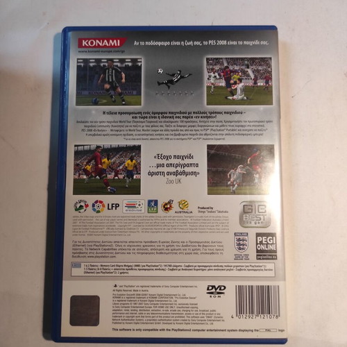 Pro Evolution Soccer 2008 PS2 game like new