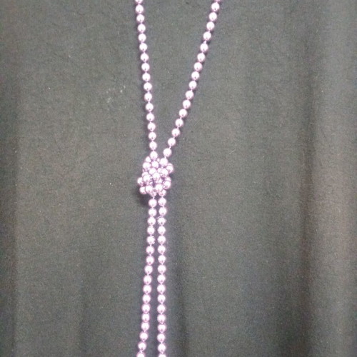 Women's long purple necklace, 1.42 m