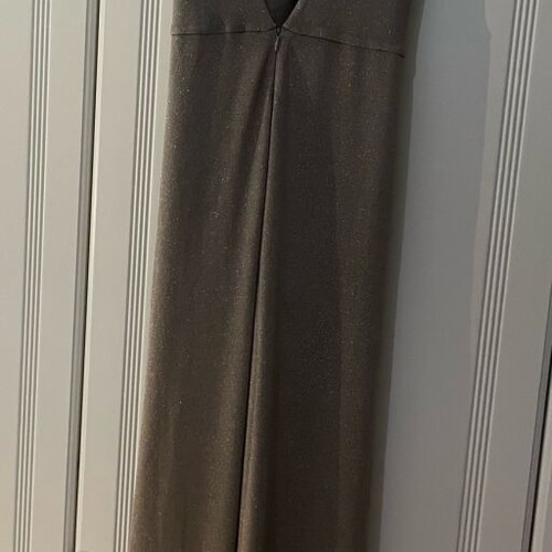 Nadia Rapti Grand Finale lurex jumpsuit new, beige and silver