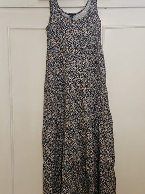 Boho cotton long floral dress like new, colorful, size S