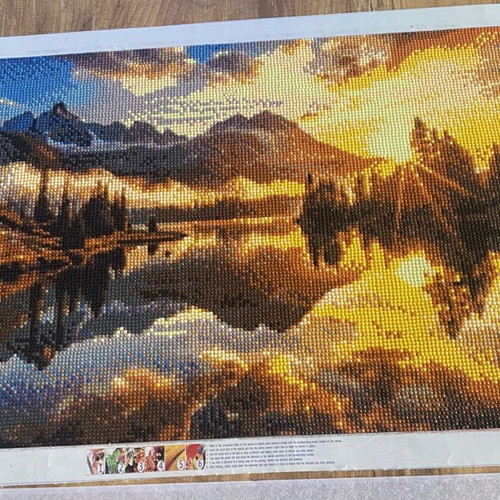 Handmade Diamond Painting Landscape Mountain and Lake 40x70cm new
