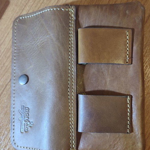 Leather wallet and mobile tobacco holder new