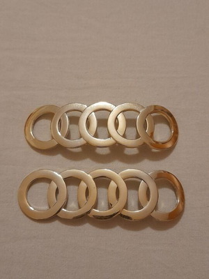 Plastic decorative elements used, set of 2, gold color
