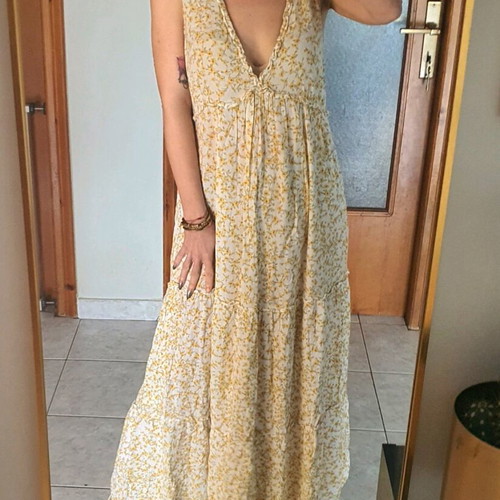 slim fit dress slacks Boho Lace Maxi Dress for Wedding Vintage Bohemian Bridal Dress YW240036 main image 1