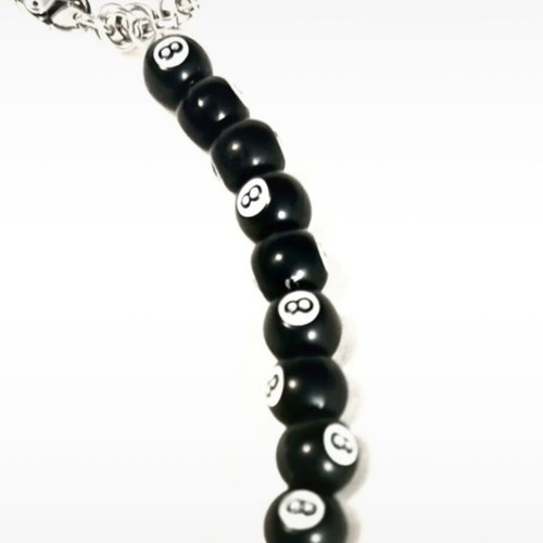 Handmade choker necklace with eight ball beads, new