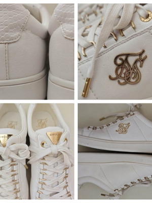 Siksilk leather shoes, white, size 43