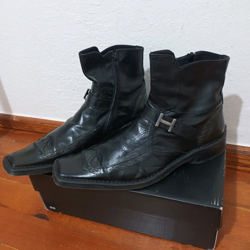 Texter leather ankle boots used, size 42, black