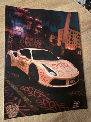Ferrari White Custom Poster καινούργιο, 30x40cm, ματ χαρτί