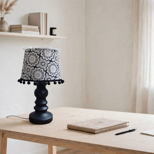 Black Mandala Table Lamp new, dimensions 35x20 E27