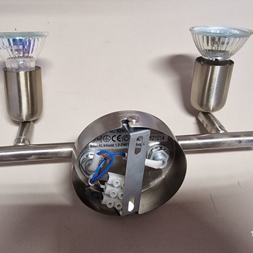 Two inox spotlights like new, ceiling or wall mount