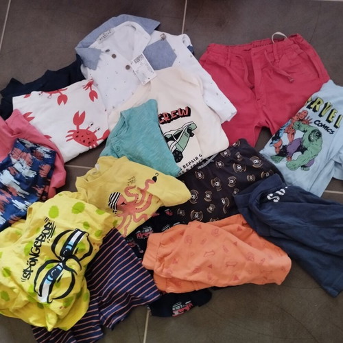 Boys' short-sleeve shirts and shorts used, pack of 17 for ages 4-5