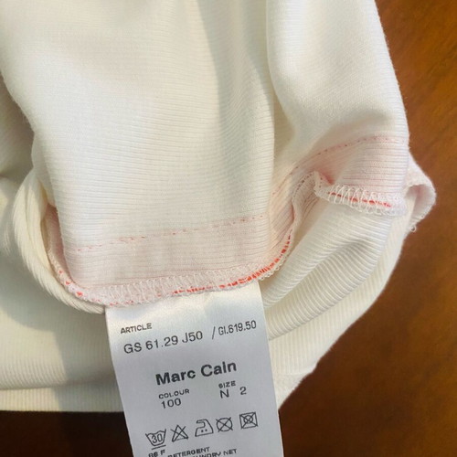 Marccain sport top like new, white with coral stripes