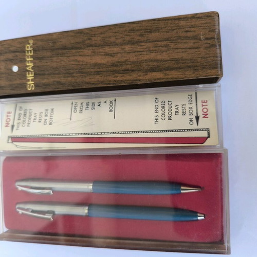 Sheaffer 440 set pen and mechanical pencil like new, blue navy
