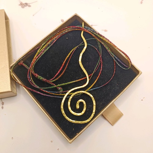 Spiral Pendant Handmade Brass New