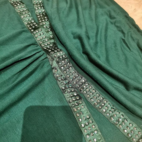 Strapless long blouse used, blue and green, size L