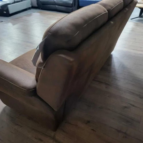 Brown fabric sofa three-seater new