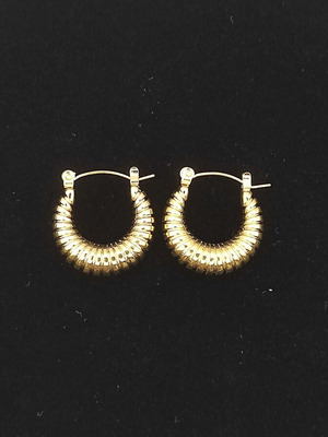 Harp earrings made of gold stainless steel new