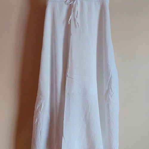 White summer cotton dress like new, adjustable size S to light L