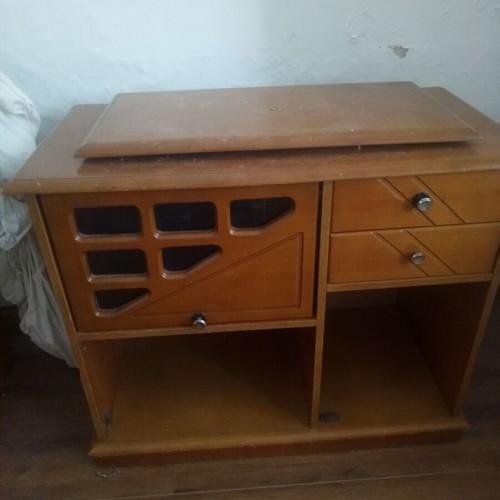TV stand used with rotating base, missing one door