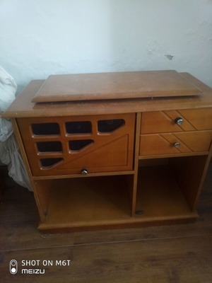 TV stand used with rotating base, missing one door