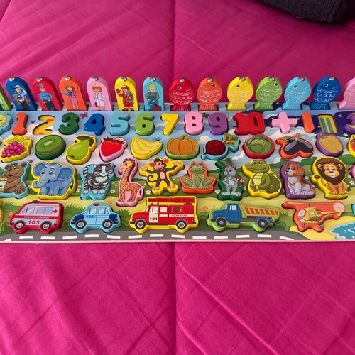 Development board with figures and Russian words like new