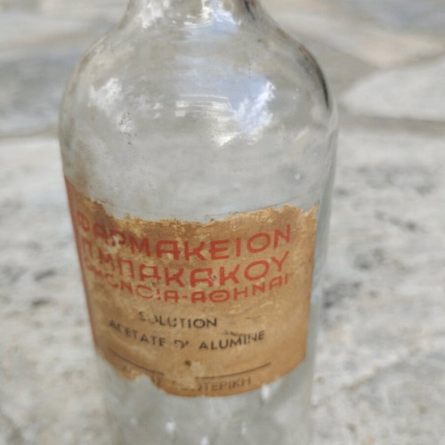 Pharmacy bottle P. Bakakou used, Omonia