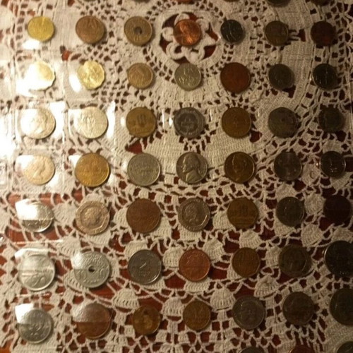 Coin album used with 159 coins from various countries