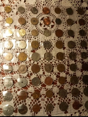 Coin album used with 159 coins from various countries