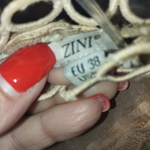 Zini silk shirt with fringes like new, size M 38 beige