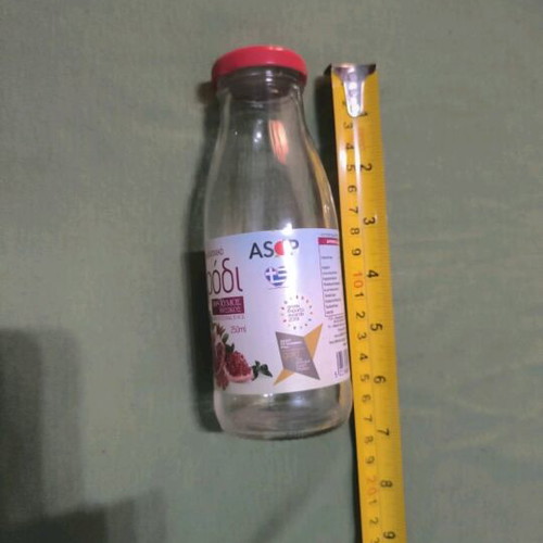 Empty decorative glass bottle like new with cap