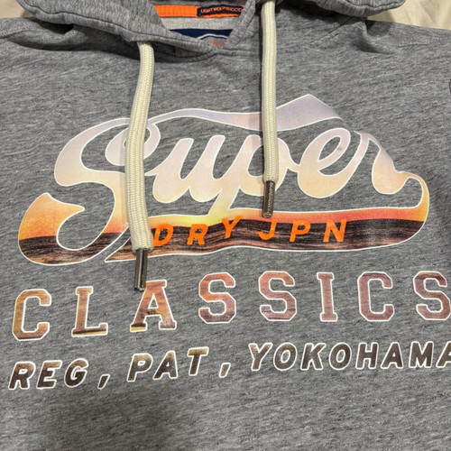 Superdry women's hoodie L used, grey