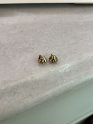 Heart earrings 925 silver gold plated 18k with zirconia new