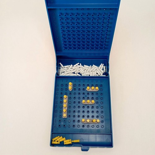 Vintage MB Games Mini Battleship travel board game used with box