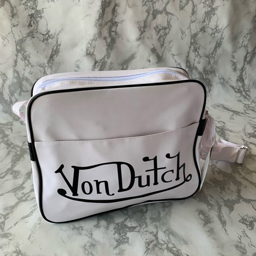 Von Dutch messenger bag crossbody new, white and black