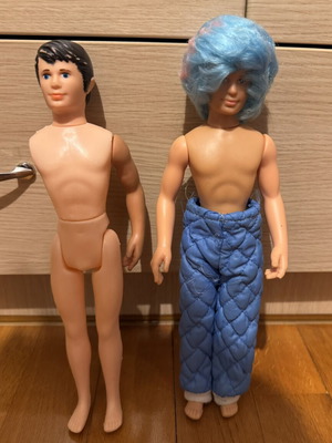 John John Bibi Bo dolls, one with sewn hair and one missing an arm