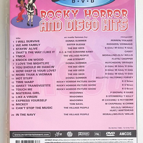 Karaoke DVD Rocky Horror & Disco Hits like new