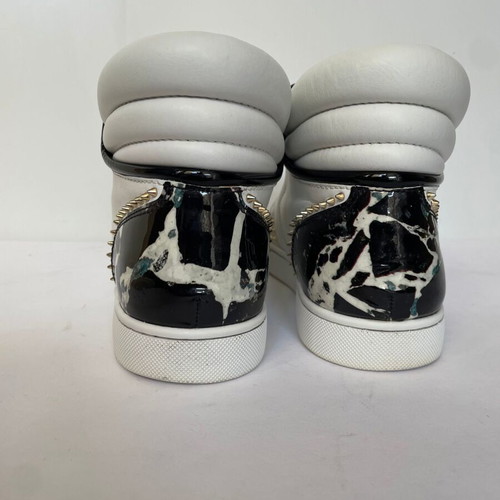 Christian Louboutin men's leather shoes used, sporty white, size 41